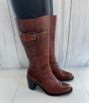 Y2K Matisse Rustic Leather Chunky Brown Riding Boot Size 8.5